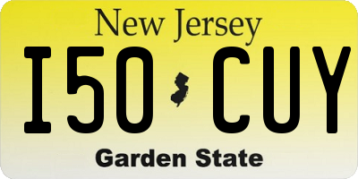 NJ license plate I50CUY