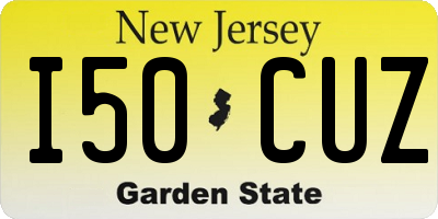 NJ license plate I50CUZ