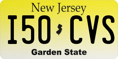 NJ license plate I50CVS