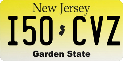 NJ license plate I50CVZ