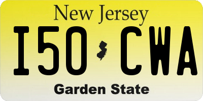 NJ license plate I50CWA