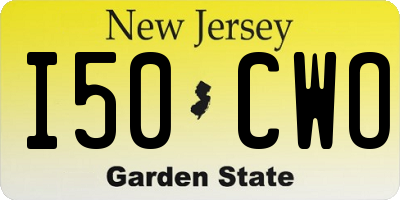 NJ license plate I50CWO