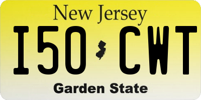 NJ license plate I50CWT