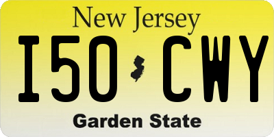 NJ license plate I50CWY