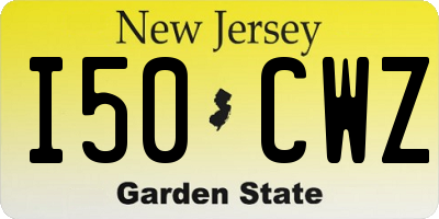 NJ license plate I50CWZ