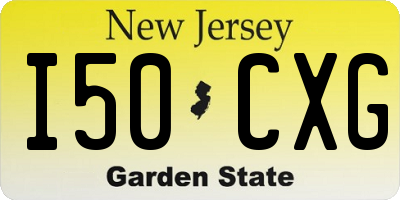 NJ license plate I50CXG