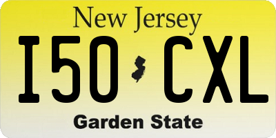 NJ license plate I50CXL