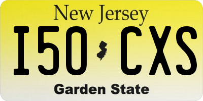 NJ license plate I50CXS