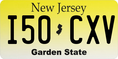 NJ license plate I50CXV