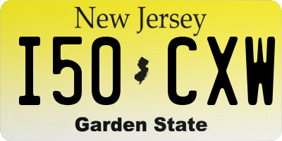 NJ license plate I50CXW