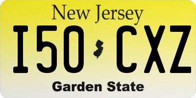NJ license plate I50CXZ
