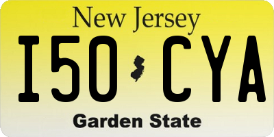 NJ license plate I50CYA