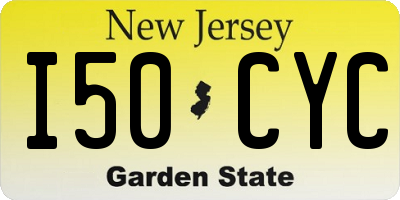 NJ license plate I50CYC