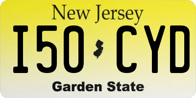 NJ license plate I50CYD