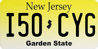 NJ license plate I50CYG