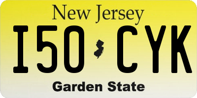 NJ license plate I50CYK