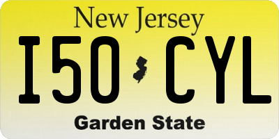 NJ license plate I50CYL