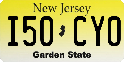 NJ license plate I50CYO