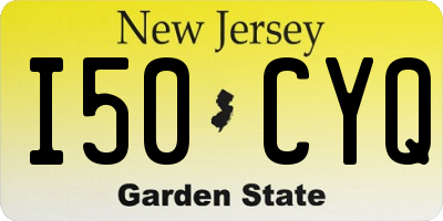 NJ license plate I50CYQ