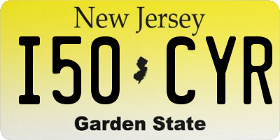NJ license plate I50CYR