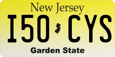 NJ license plate I50CYS