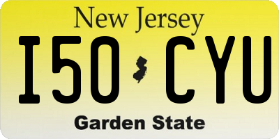 NJ license plate I50CYU