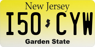 NJ license plate I50CYW