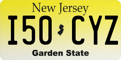 NJ license plate I50CYZ