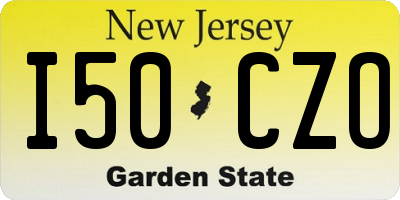 NJ license plate I50CZO