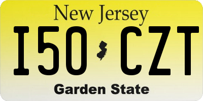NJ license plate I50CZT