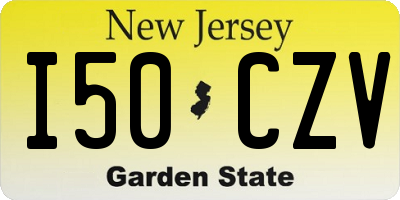 NJ license plate I50CZV
