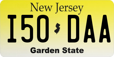 NJ license plate I50DAA