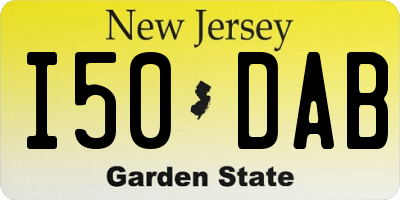 NJ license plate I50DAB