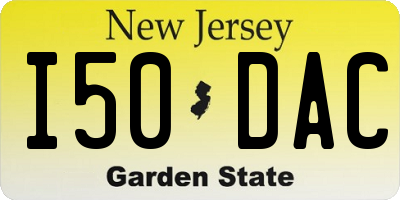 NJ license plate I50DAC