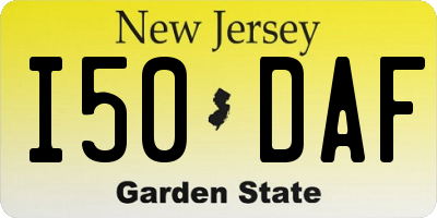 NJ license plate I50DAF