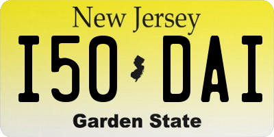 NJ license plate I50DAI
