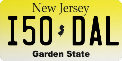 NJ license plate I50DAL