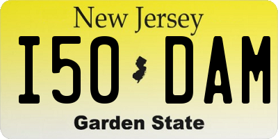 NJ license plate I50DAM