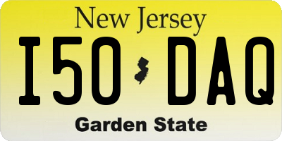 NJ license plate I50DAQ