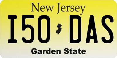 NJ license plate I50DAS