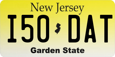 NJ license plate I50DAT