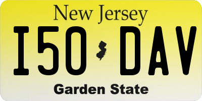 NJ license plate I50DAV