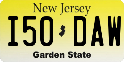 NJ license plate I50DAW
