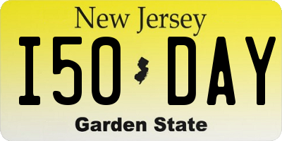 NJ license plate I50DAY