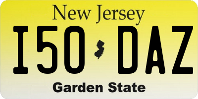 NJ license plate I50DAZ