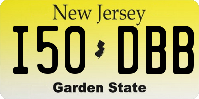 NJ license plate I50DBB