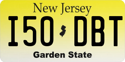 NJ license plate I50DBT