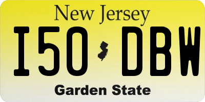 NJ license plate I50DBW