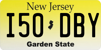 NJ license plate I50DBY