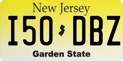 NJ license plate I50DBZ